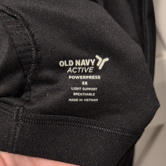 Old Navy Active Breathable Black Power Press Light Support Sports Bra Size 3X - Picture 7 of 7